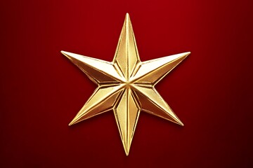 Obraz premium Christmas-Golden Star In Red Shiny Background