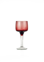 Red Smoked Glass Wine Glass Isolated on White Background