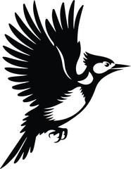 Woodpecker Silhouette Set | Bird on Tree Vector Design