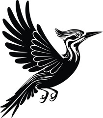Woodpecker Silhouette Set | Bird on Tree Vector Design