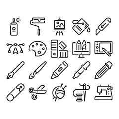 Collection of Art And Craft Tools Icons