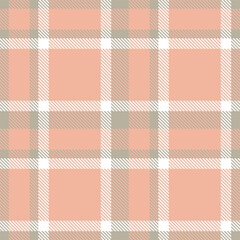 Contemporary Warm greyish & Rustic pale salmon Seamless Tartan Fabric Design