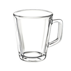 Transparent empty glass cup product photography minimalist design