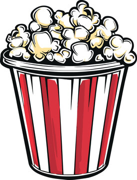 popcorn bucket red striped cartoon clip art preview