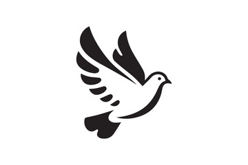 Obraz premium Symbol of simple dove silhouette in a simple, minimalist vector on a white background