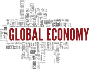 Global Economy word cloud conceptual design isolated on white background.