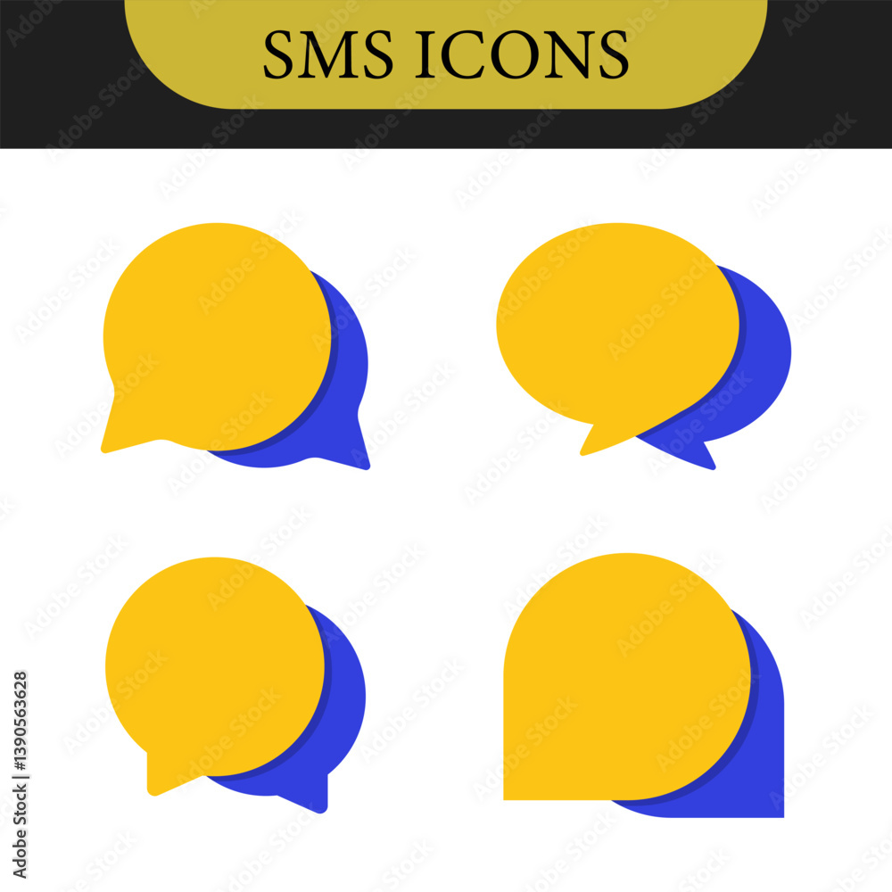 Poster set of chat message bubbles vector icon. communication icons. talk bubble, dialog. web icon set. onl