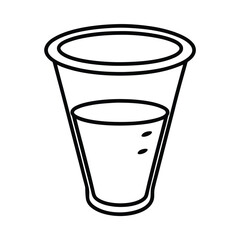 Clean transparent glass containers with white milk and water, including a vector illustration