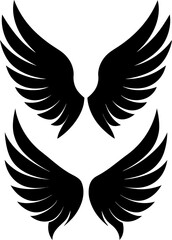 Obraz premium Black wings vector and Silhouette of bird wings art collection
