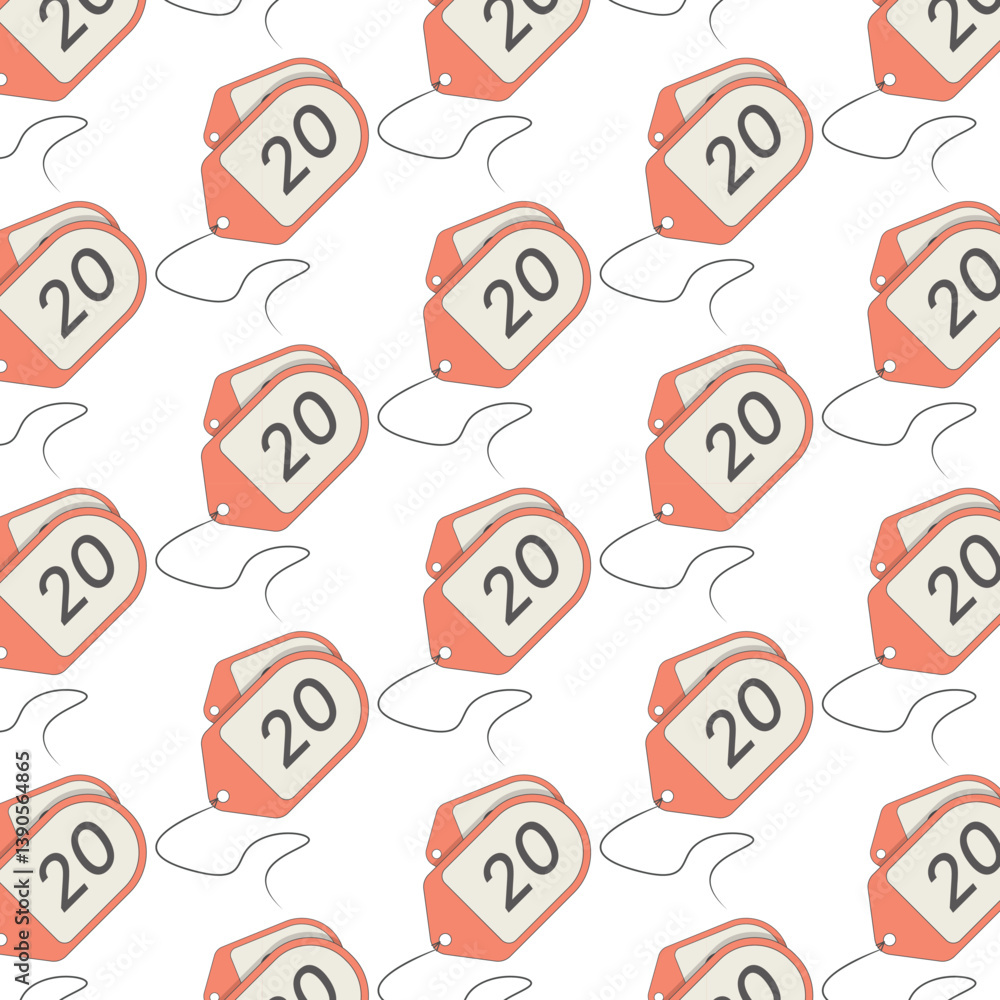 Fototapete 20 number pattern: seamless vector design