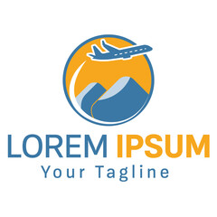 Modern Travel Agency Logo Design &ndash; Airplane & Mountain Icon for Adventure & Tourism Brands

