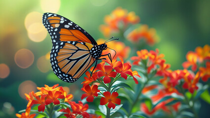 Obraz premium butterfly on a yellow flower