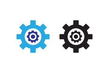 simple Gear silhouette icon vector isolated in white background