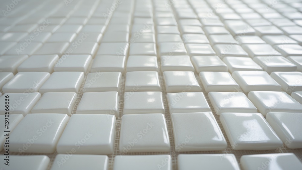 Poster white tile wall checkered background texture. ceramic mosaic background of floor and wall tiles in a