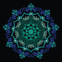 Mandala Design vector with black background
