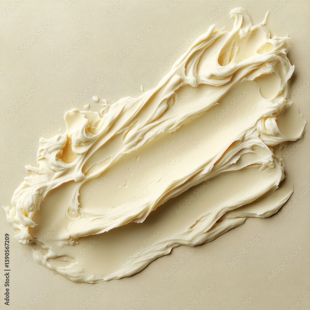 Aufkleber Creamy butter spread artistically arranged on a smooth surface showcase simple culinary visuals