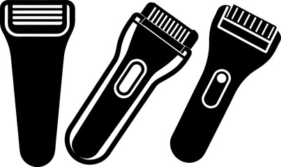 Electric shaver vector and Silhouette of electric razor art collection