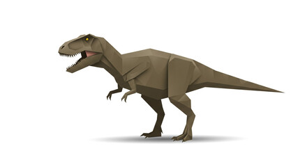 A majestic Tyrannosaurus Rex, rendered in striking low-poly style, stands proudly against a clean white background.