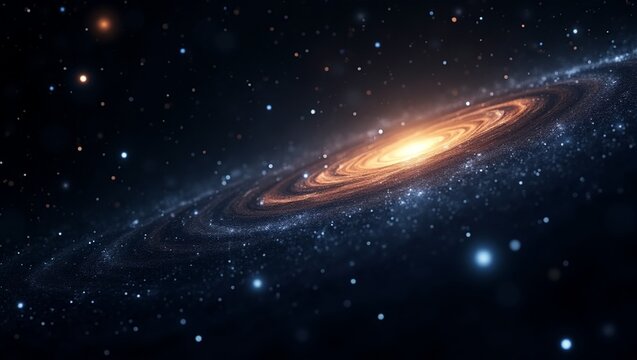 Um vasto e infinito espa&ccedil;o negro, salpicado por mir&iacute;ades de pontos de luz cintilantes, representando as primeiras estrelas.