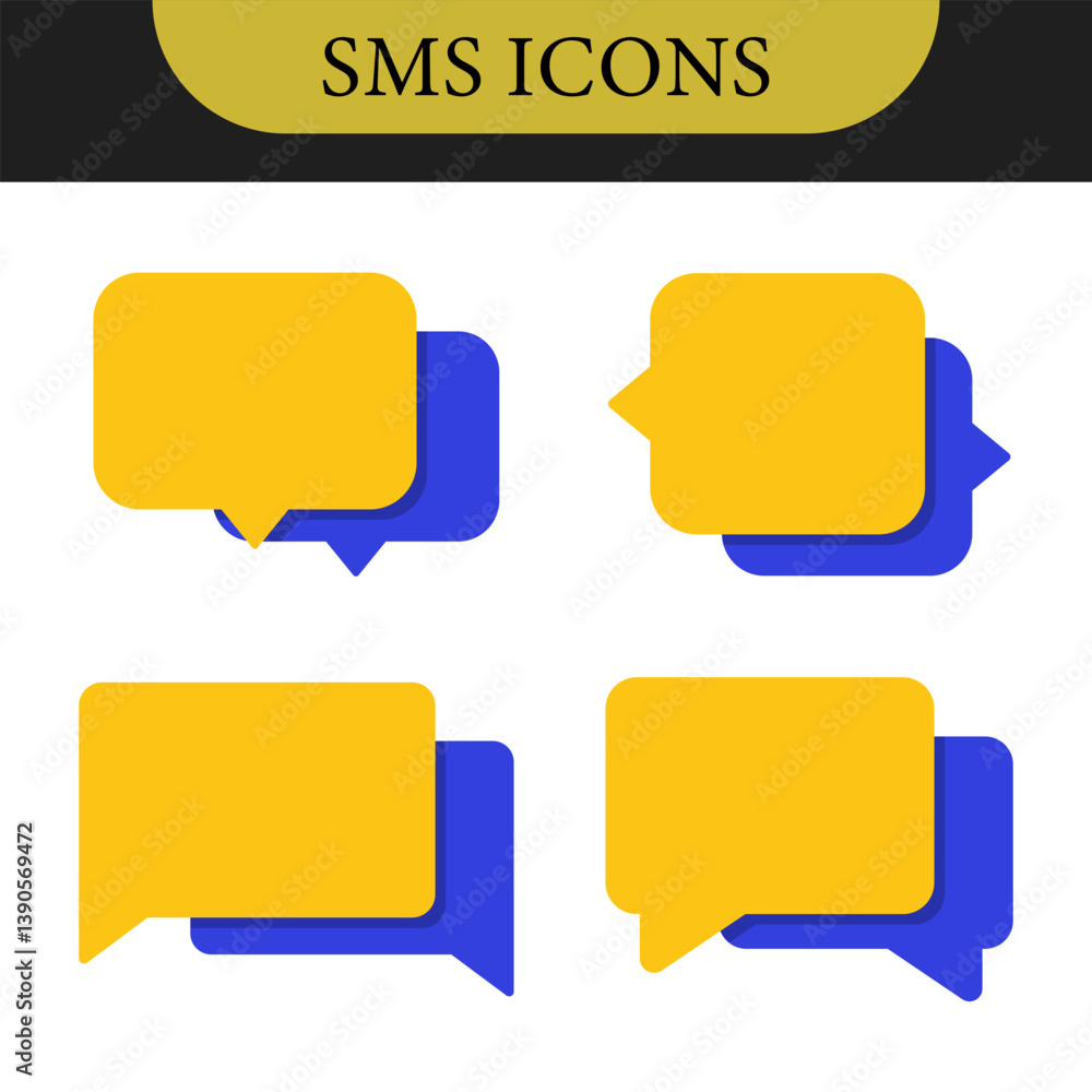 Poster set of chat message bubbles vector icon. communication icons. talk bubble, dialog. web icon set. onl
