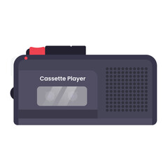 Cassette Player Flat Illustration. Clean Icon Design Element on Isolated White Background