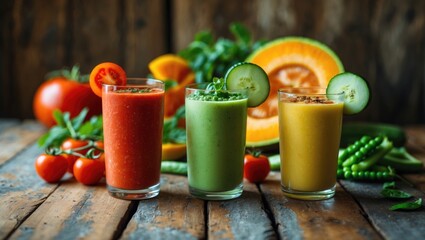 Fototapeta premium Vegetable juice, fresh smoothie - nutritious beverage