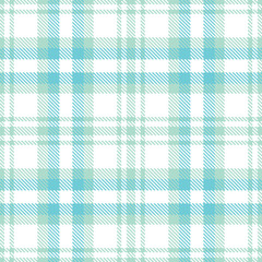 Dusky pale aqua Tartan patterns fabric texture. Contemporary Mellow white Seamless Tartan