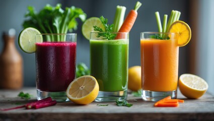 Fototapeta premium Assorted Freshly Squeezed Juices