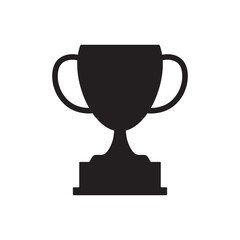 Silhouette trophy cup icon representing success, achievement, or victory. Ideal for use in awards, sports, competitions, education platforms, and performance tracking applications.