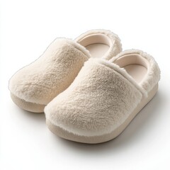 Fluffy beige slippers suitable for indoor use, crafted for comfort and warmth during colder months