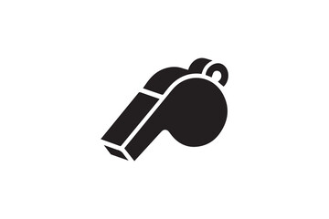 simple whistle silhouette icon vector isolated in white background