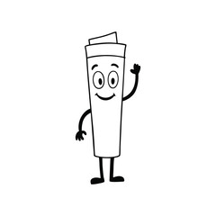 cartoon illustration of a man drinking coffee