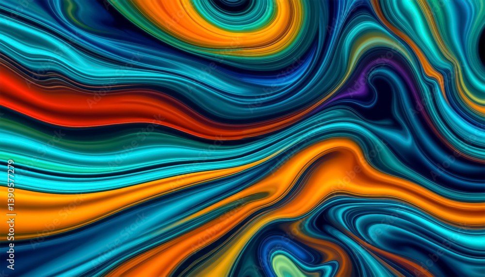 Aufkleber abstract fluid lines pattern. dynamic effect
