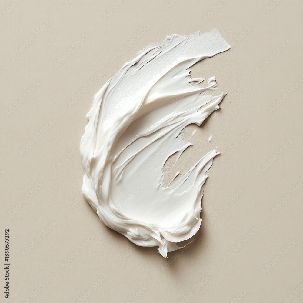 Aufkleber creamy white substance spread on a smooth surface showcasing texture and consistency in an artistic 