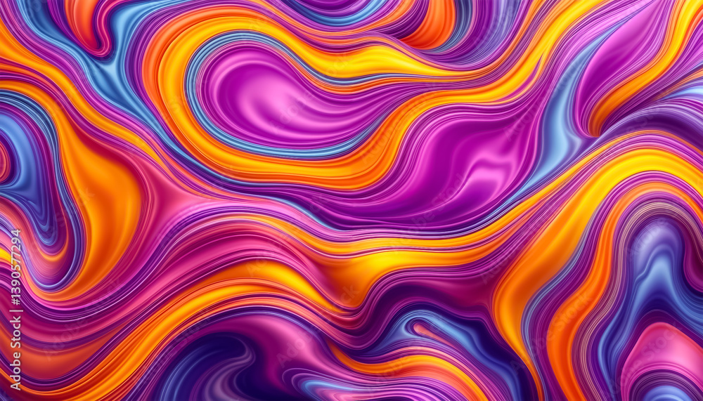 Aufkleber abstract liquid lines pattern. dynamic effect. color texture