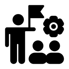 Leadership in Teamwork Solid Solid Icon