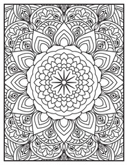 Mandala Coloring Pages for Adults and Kids, Intricate Black and White Line Art for Adults