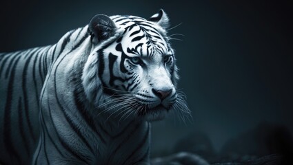 Obraz premium Tiger observing and waiting for the next hunt.