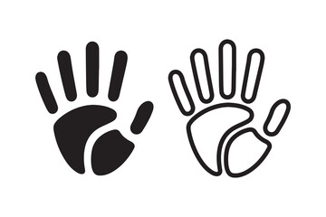 Obraz premium simple People hand print silhouette icon vector isolated in white background