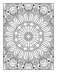 Mandala Coloring Pages for Adults and Kids, Intricate Black and White Line Art for Adults