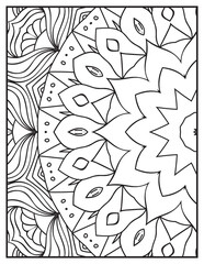 Mandala Coloring Pages for Adults and Kids, Intricate Black and White Line Art for Adults