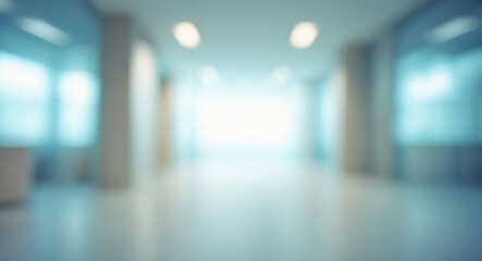 OBSCURED OFFICE BACKGROUND, HOSPITAL CORRIDOR DESIGN, MEDICAL SPACE INTERIOR