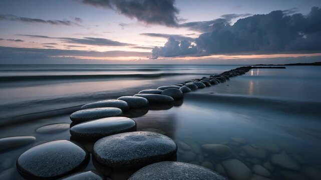 Dramatic sky in an atmospheric seascape