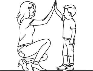 Celebrating Achievement with High Five Vector Art