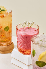 Vibrant Cranberry Smoothie with Elegant Composition and Soft Lighting
