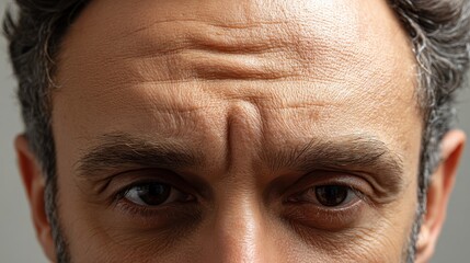 Man's Forehead, Eyes, and Eyebrows Close-up