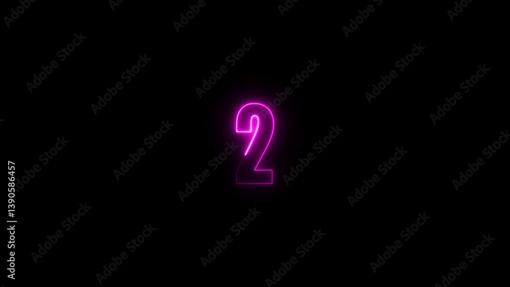 Poster abstract glowing neon text 78 number countdown icon. glowing sign on black background neon number. g