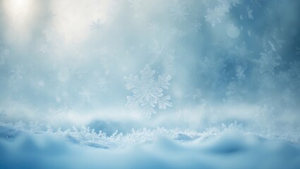 Naklejka premium Abstract blurred blue snow backdrop