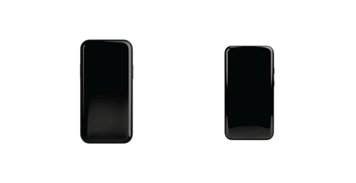 Phone variations in modern design displaying a sleek black appearance 3d 
