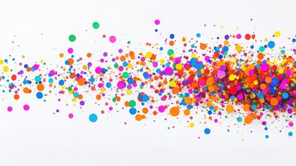 A creative splash of multicolored dots blending into one another in celebration of International Dot Day isolated on white background